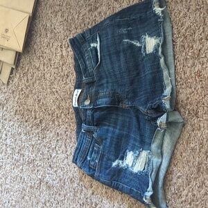 Distressed Denim Shorts